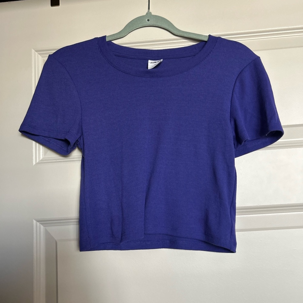 Blue Fitted Crop T-Shirt
